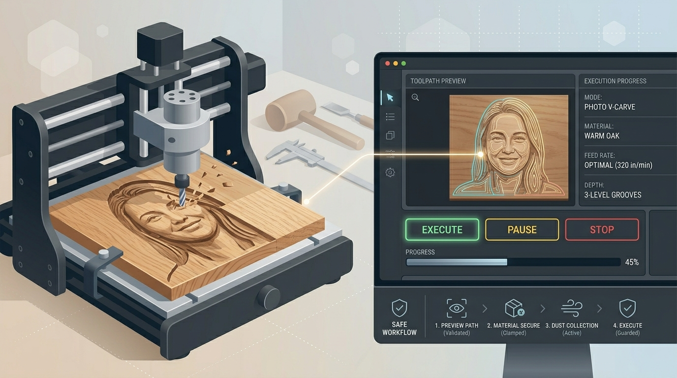 CNC depth carving example